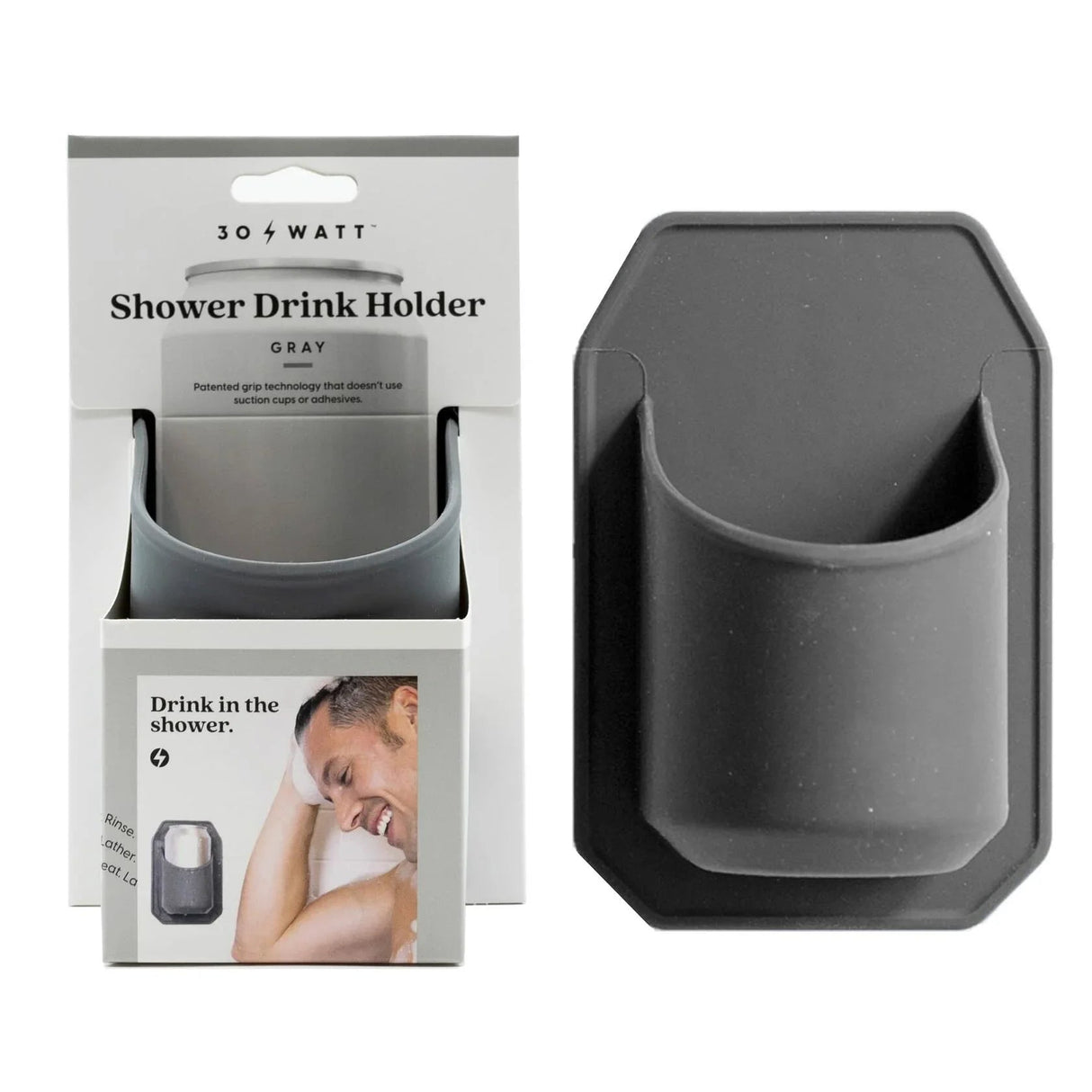 30 Watt Gray Silicone Beer Holder for The Shower 30 Watt