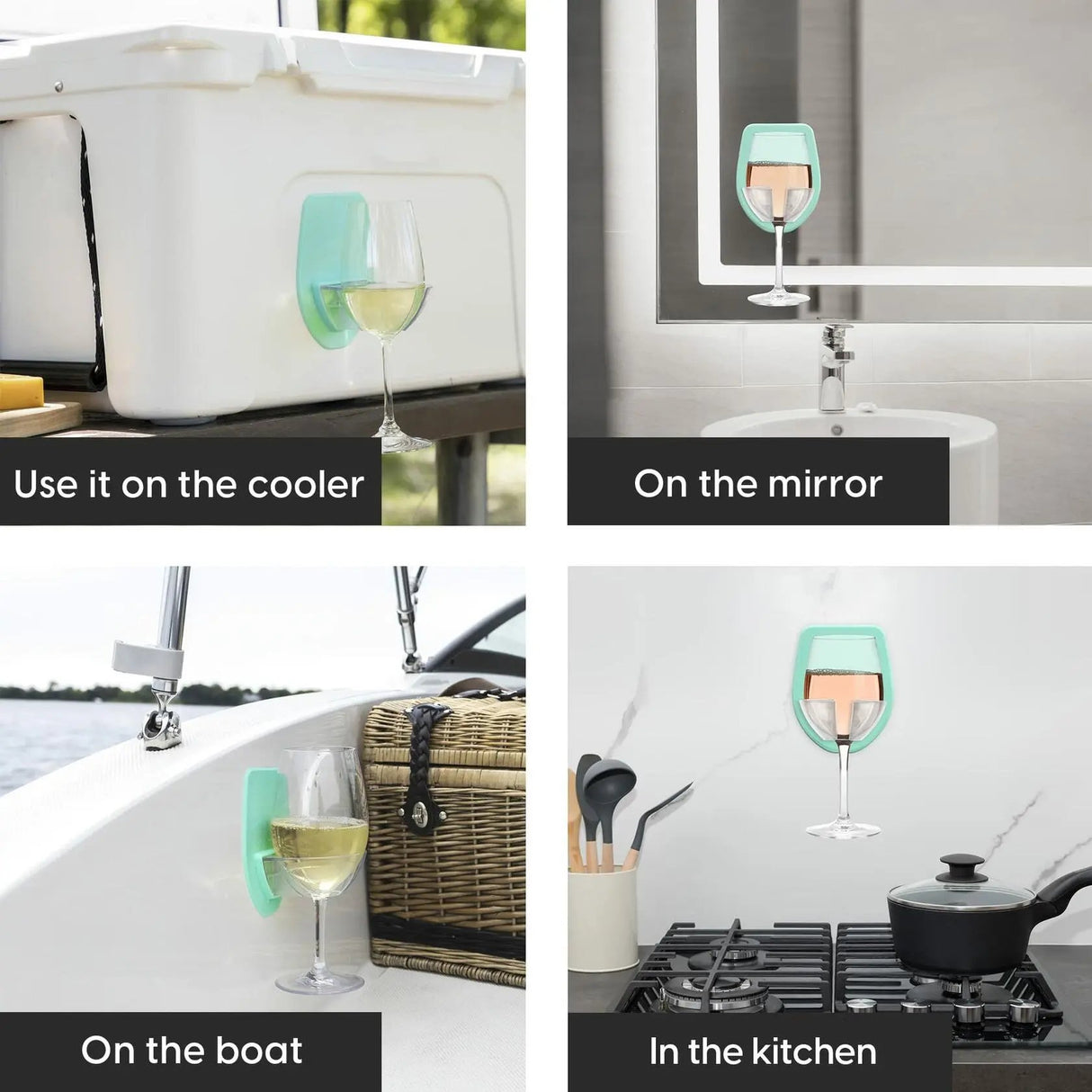 30 Watt Silicone Wine Glass Holder For Bath & Shower, Give The Gift Of An At Home Spa Bathtub Relaxation