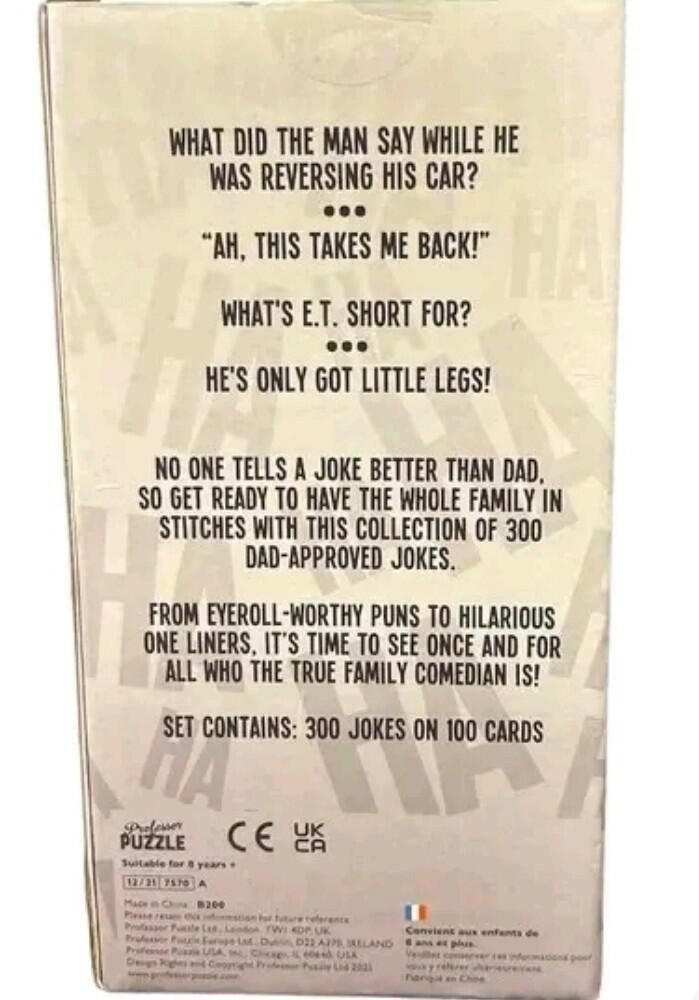 300 Totally Embarrassing Dad Jokes box Professor Puzzle