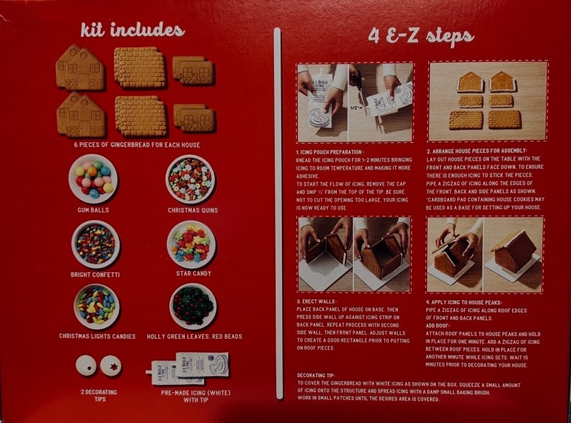 Holiday Create-A-Treat E-Z Build Gingerbread Houses Cookie Kit- 2 Pack