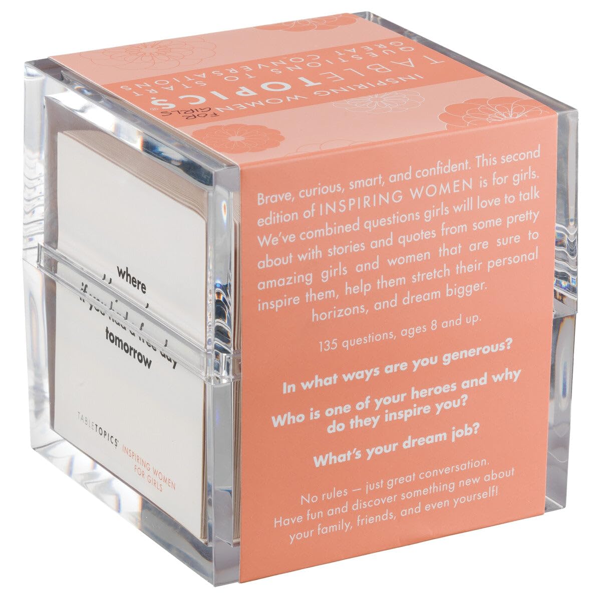 TableTopics Inspiring Women for Girls Question Card Game - 135 Conversation Starter Cards for Young Women to Use in School, with Family at Dinner Table, at Game Nights, & at Sleepovers