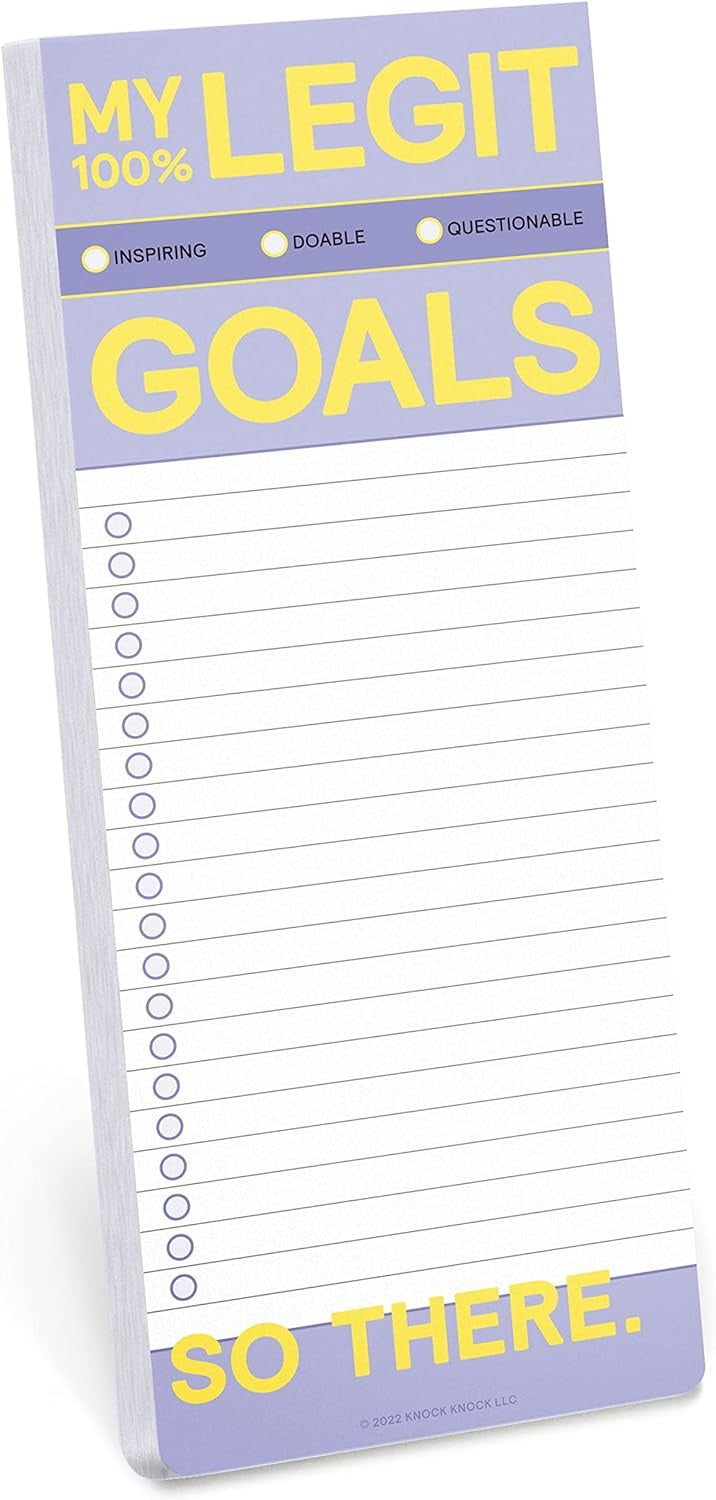 Knock Knock My Legit Goals Make-A-List Pad