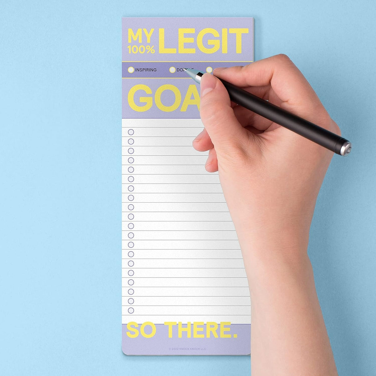 Knock Knock My Legit Goals Make-A-List Pad