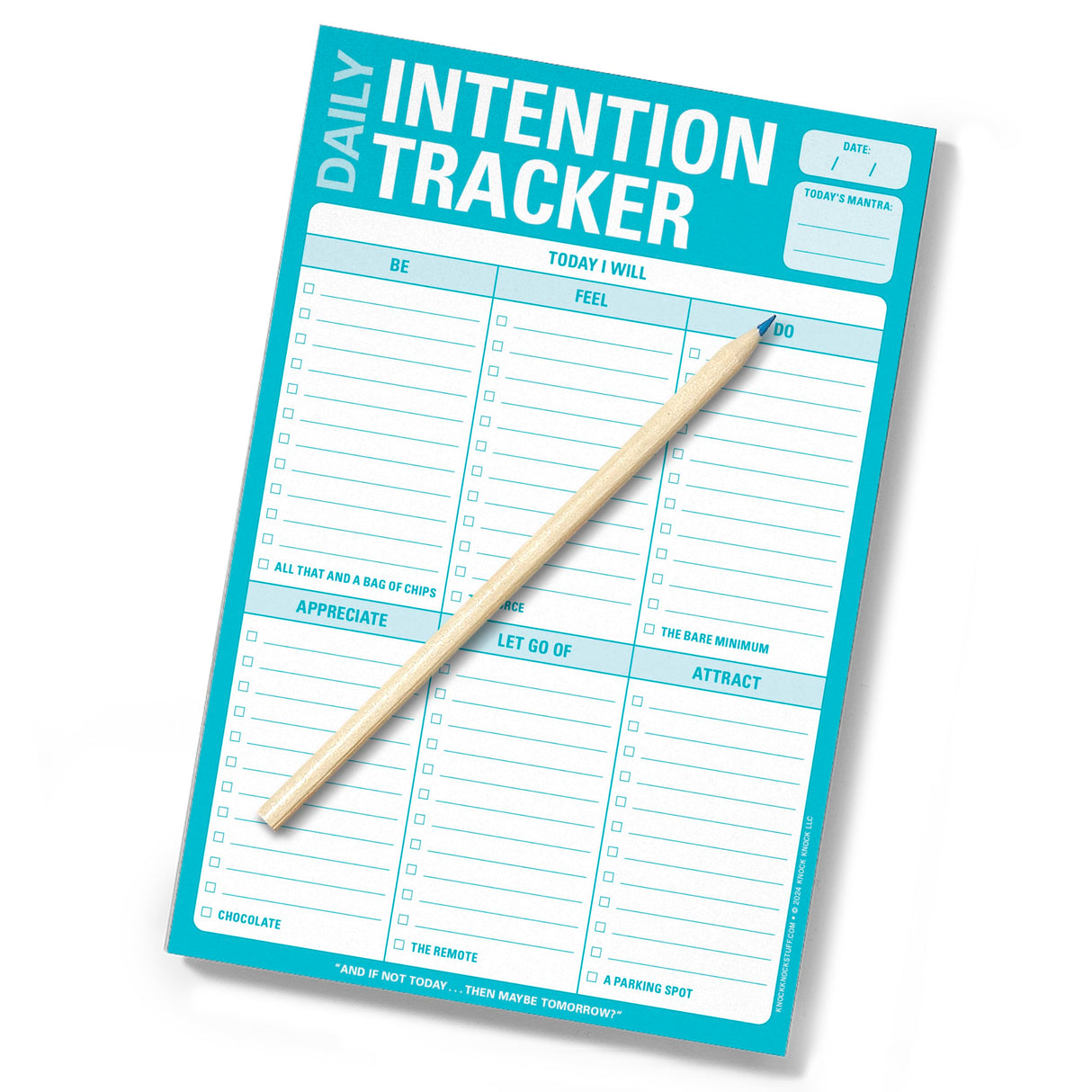 Knock Knock Daily Intention Tracker Pad: Today I Will Daily Intention Pad, 6 x 9-Inches