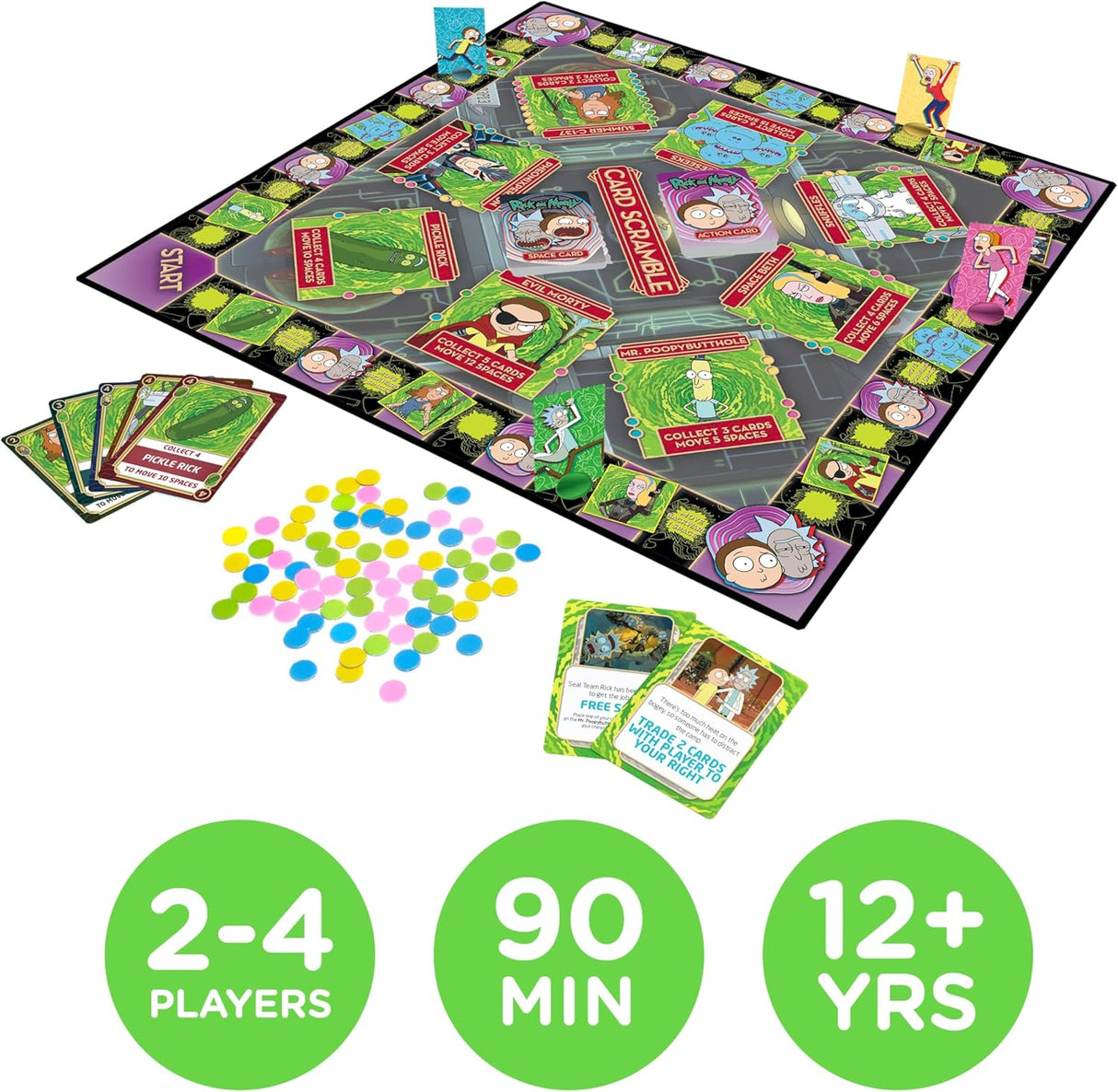 Aquarius Rick & Morty Card Scramble Board Game