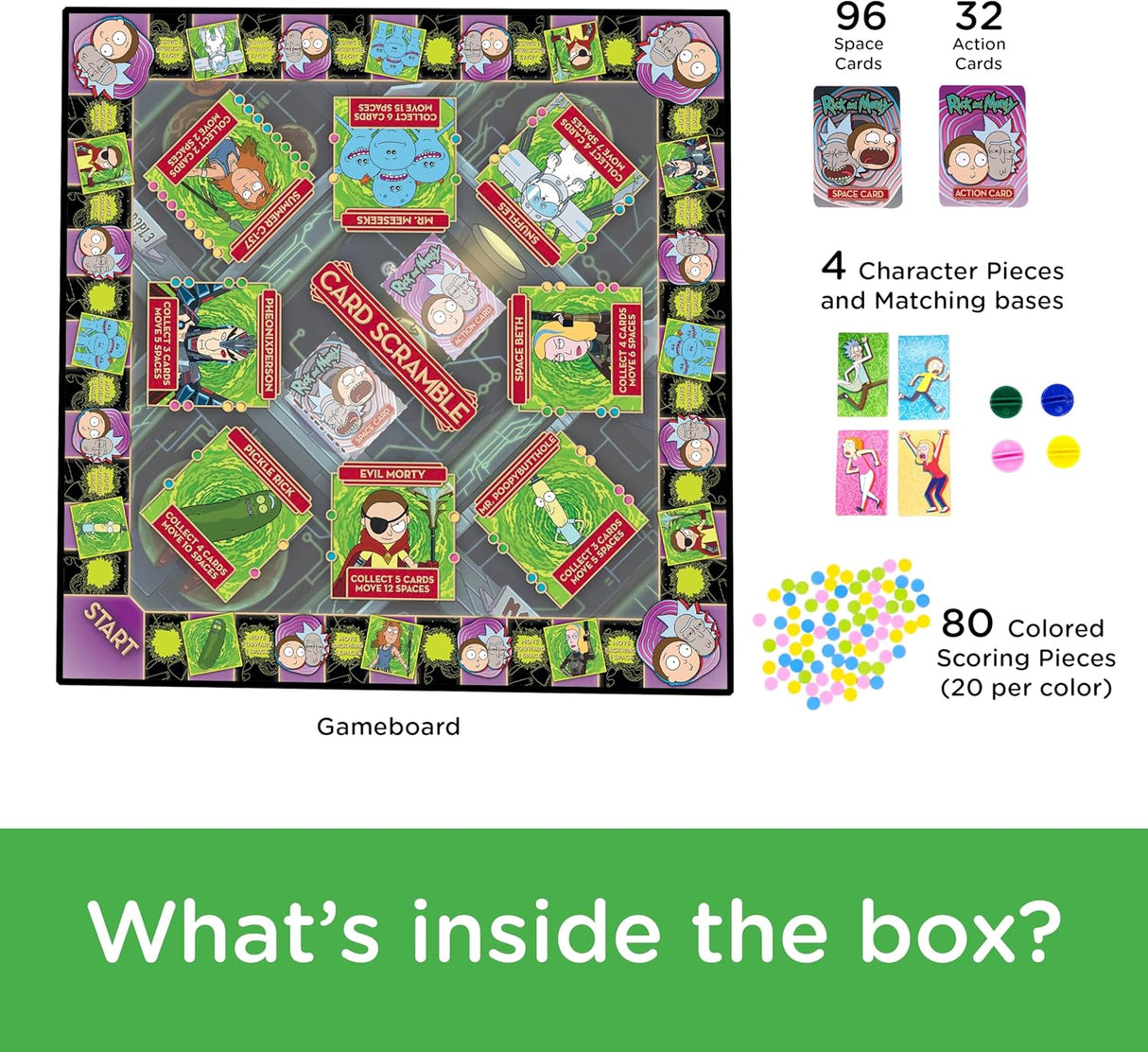 Aquarius Rick & Morty Card Scramble Board Game