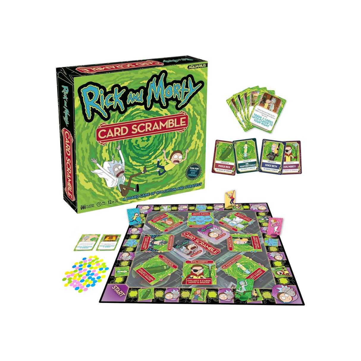 Aquarius Rick & Morty Card Scramble Board Game
