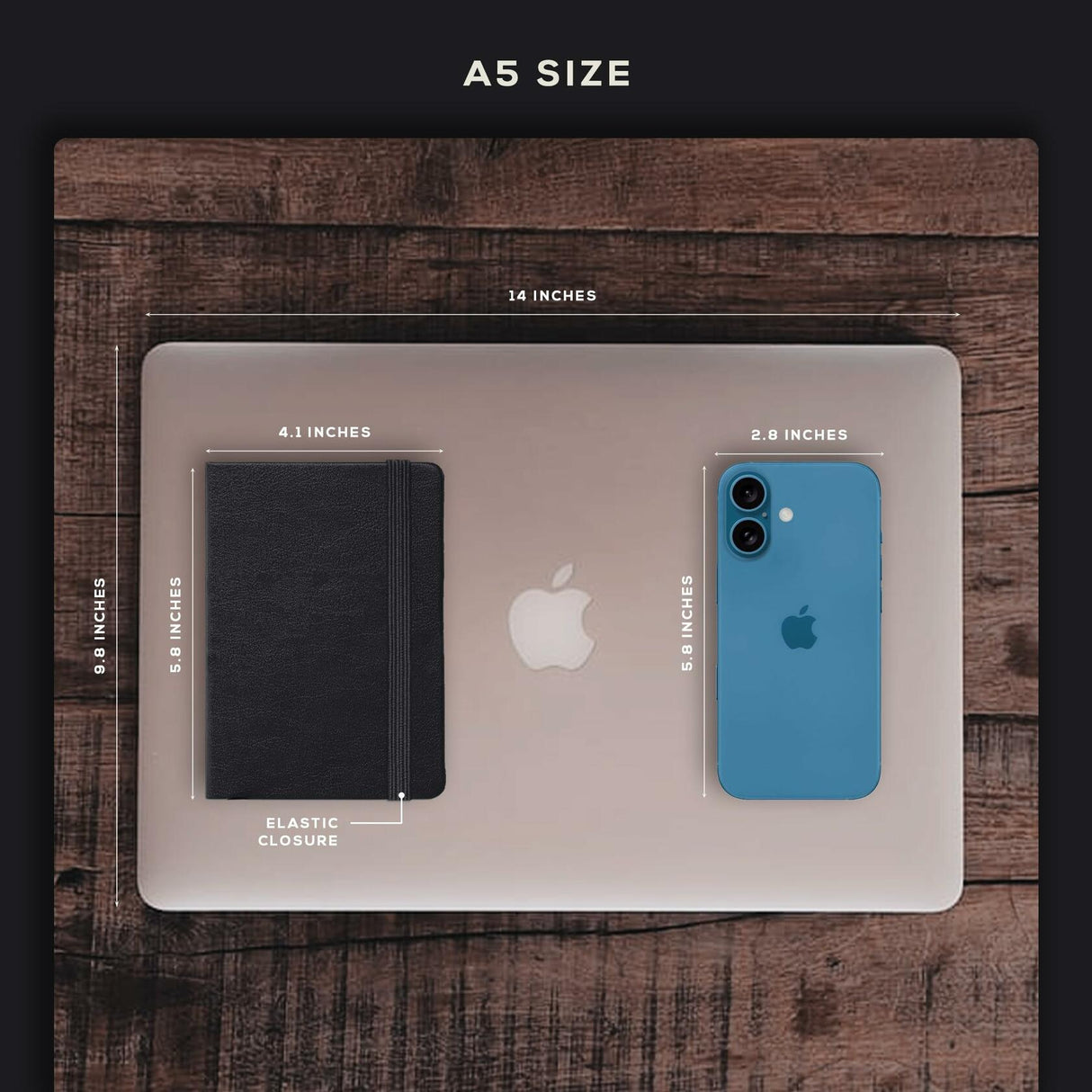 BEECHMORE BOOKS Lined Vegan Leather Journal Notebook - Charcoal Black BEECHMORE BOOKS