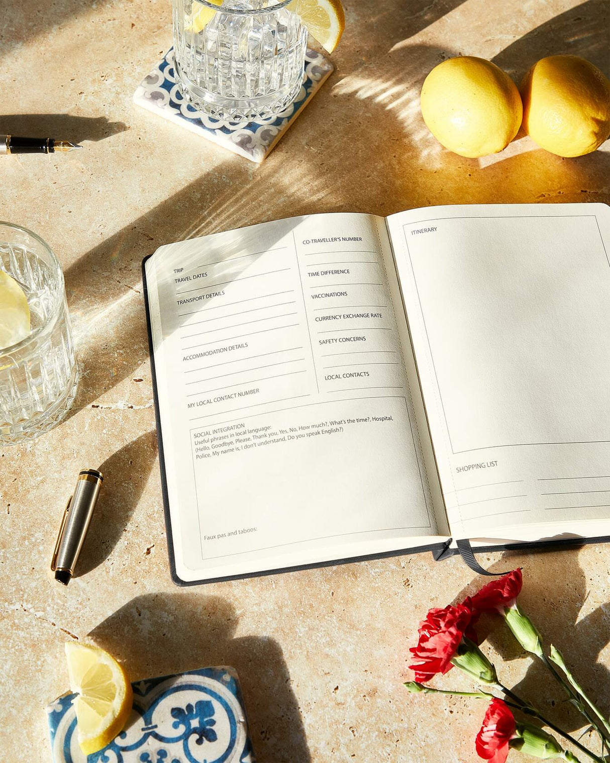 BEECHMORE BOOKS Travel Planner - Vegan Leather - Black BEECHMORE BOOKS