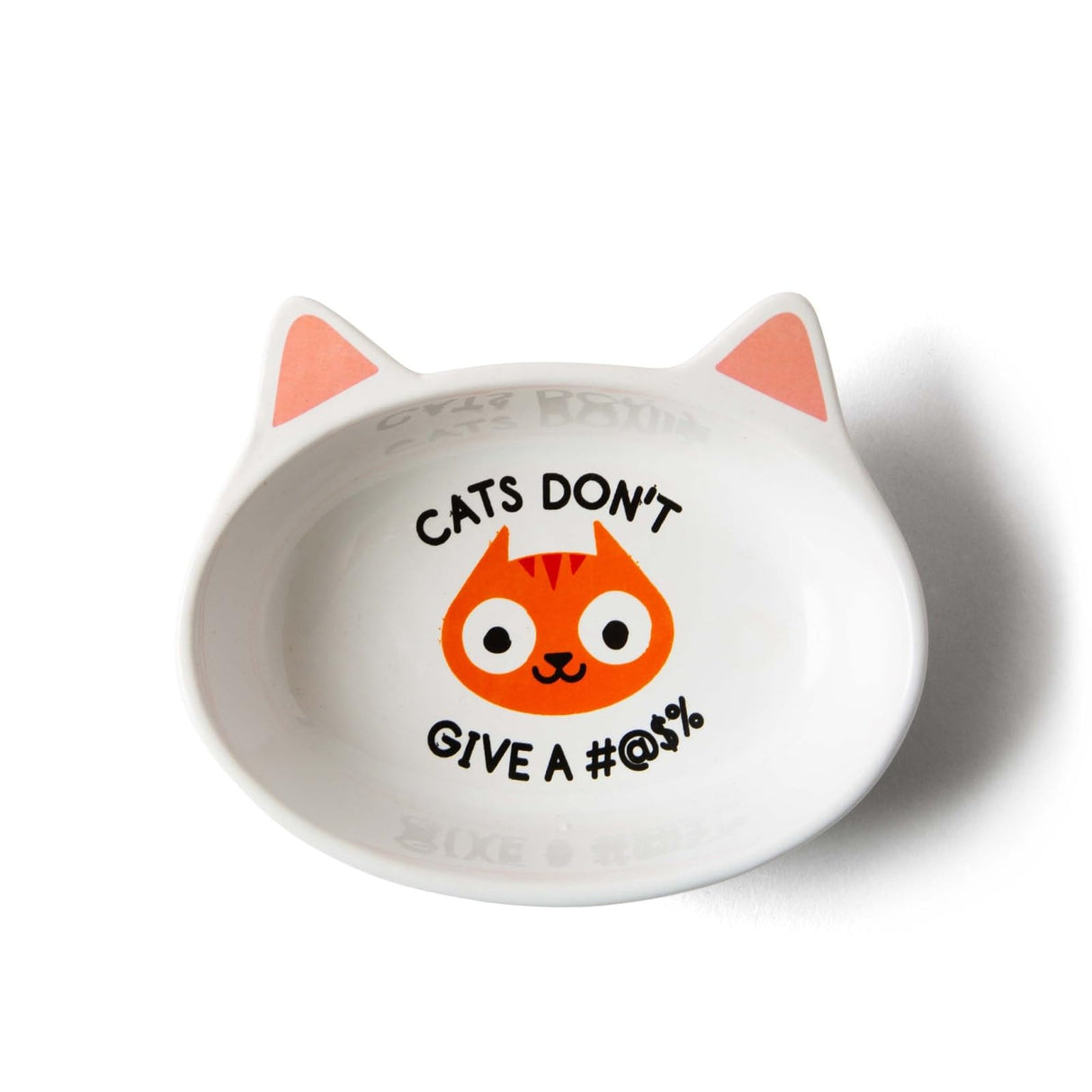 Bigmouth Inc. "Cats Don't Give A #@!!" Ceramic Cat Dish