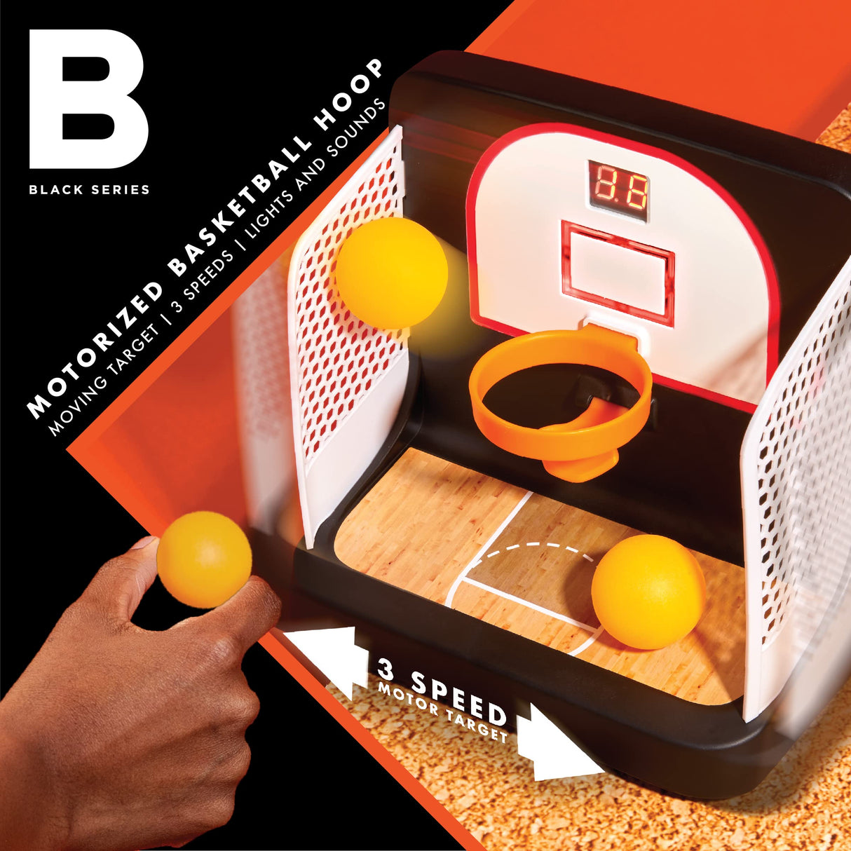 Black Series Motorized Basketball Mini Arcade Game