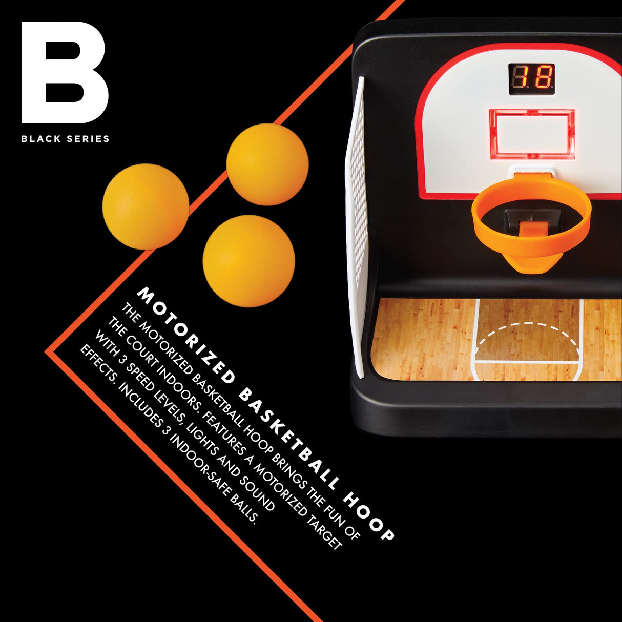 Black Series Motorized Basketball Mini Arcade Game