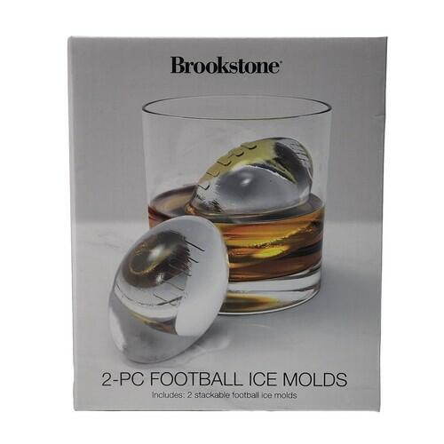 Brookstone 2 Piece Football Ice Molds 2 Stackable Football Ice Molds