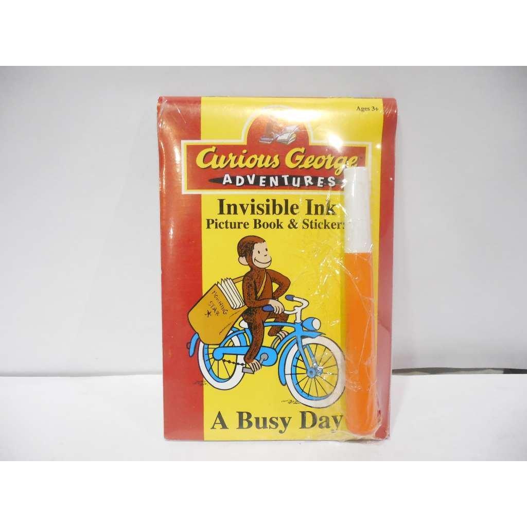 Curious George "A Busy Day" Invisble Ink Picture Book & Stickers