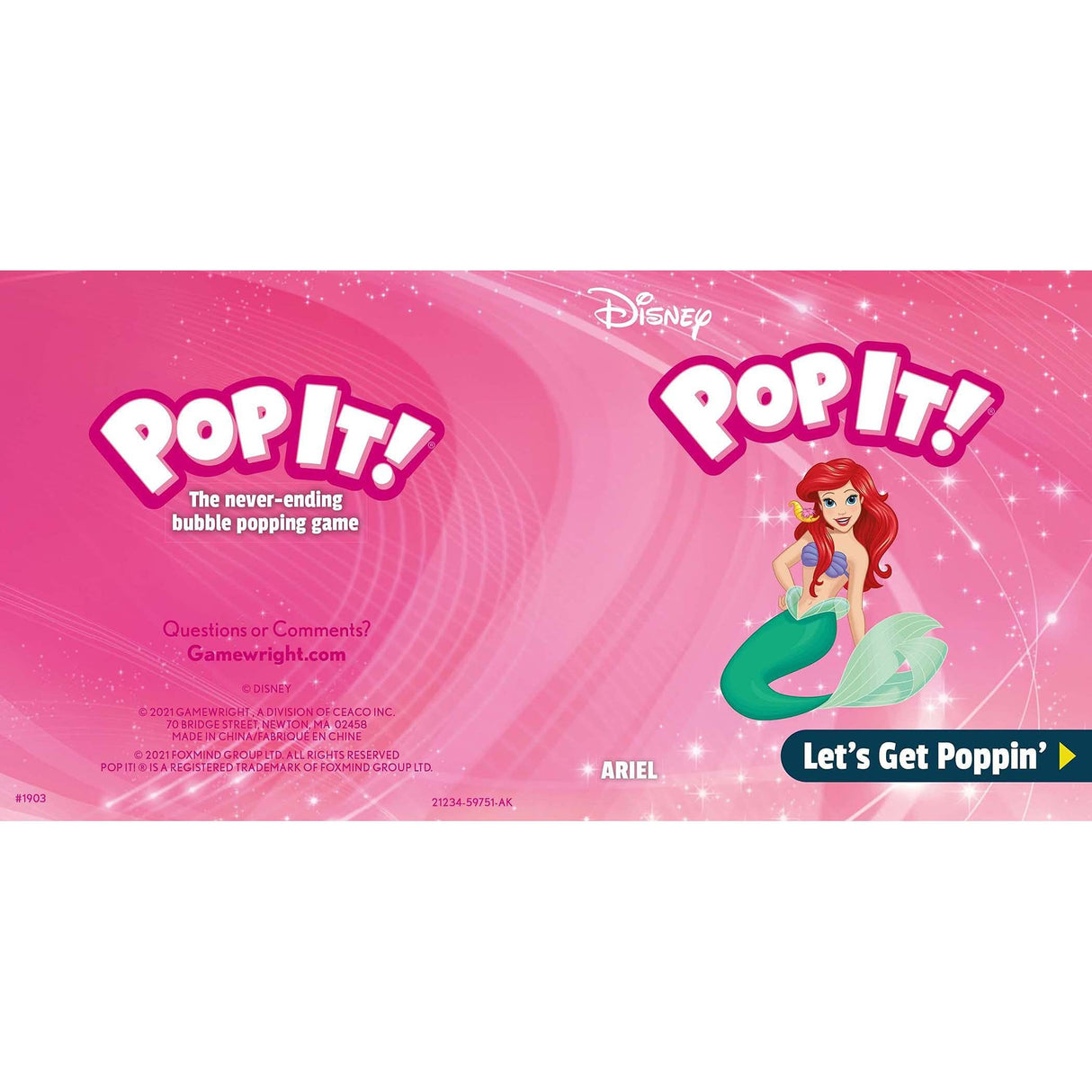 Disney Pop it! Game -Ariel Gamewright