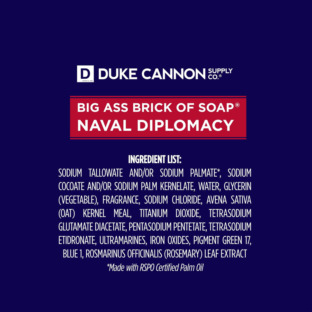Duke Cannon Supply Co. Men's Bar Soap - Naval Diplomacy