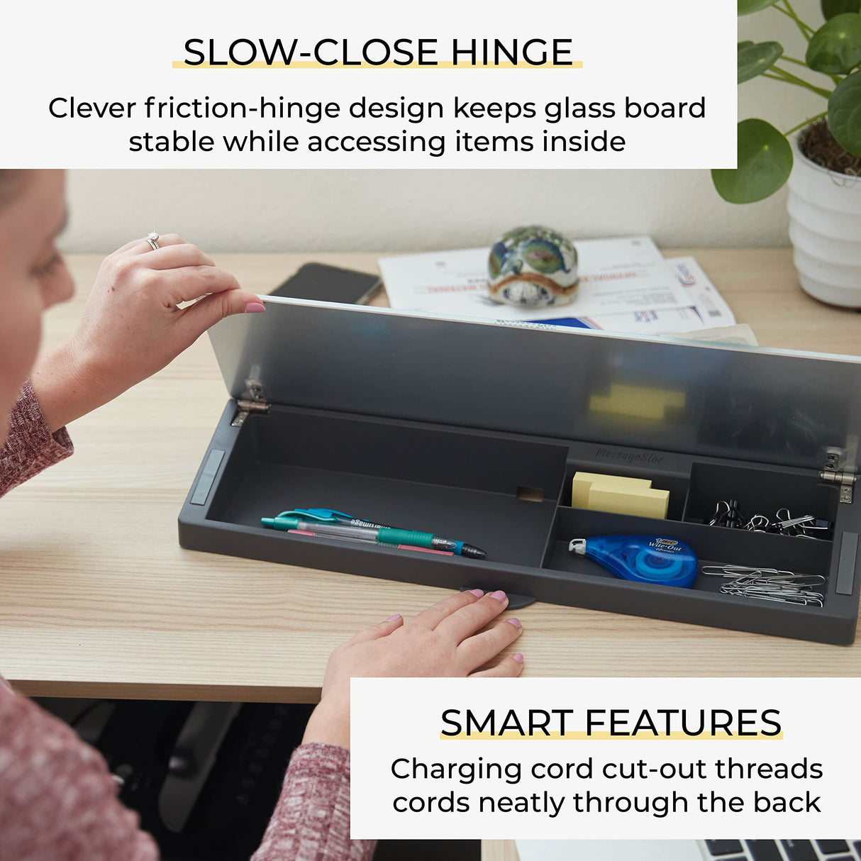 Ecr4kids Messagestor Keyboard Write And Store, Desk Organizer - White