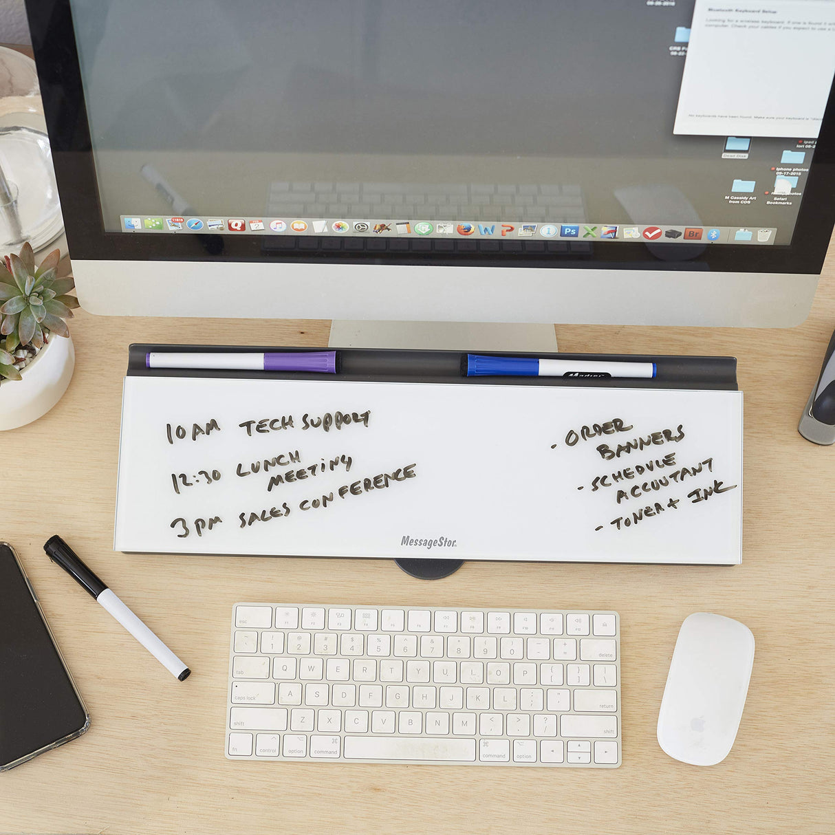 Ecr4kids Messagestor Keyboard Write And Store, Desk Organizer - White