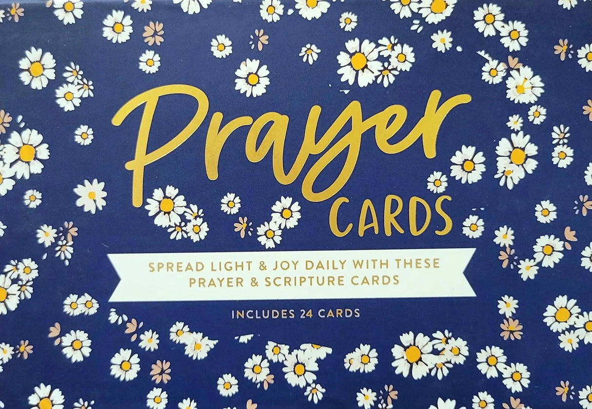 Eccolo Prayer Cards | Beautiful Daisy Floral Design includes 24 different flat scripture cards | 4"x6" size | Spread light and joy daily with these prayer & scripture cards!