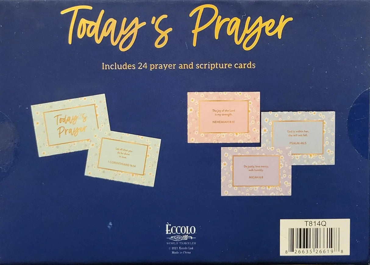 Eccolo Prayer Cards | Beautiful Daisy Floral Design includes 24 different flat scripture cards | 4"x6" size | Spread light and joy daily with these prayer & scripture cards!