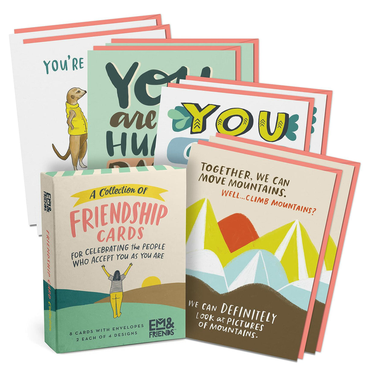 Em & Friends Friendship and Encouragement Cards 8 pack