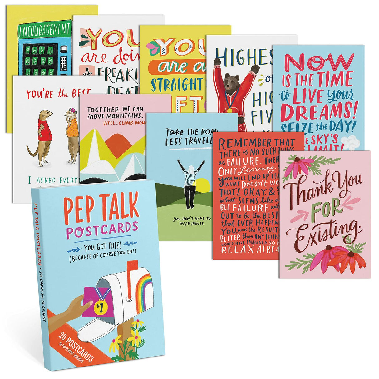 Em & Friends Pep Talk Postcard Book - set of 20 Em & Friends