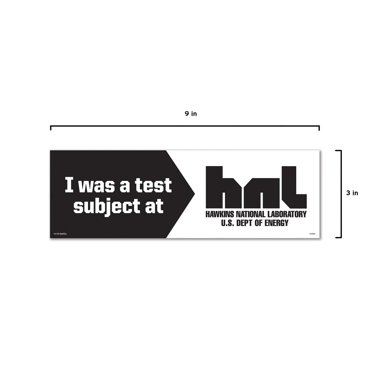 Genuine Fred Stranger Things Bumper Magnet "Test Subject Hawkins National Laboratory" Genuine Fred
