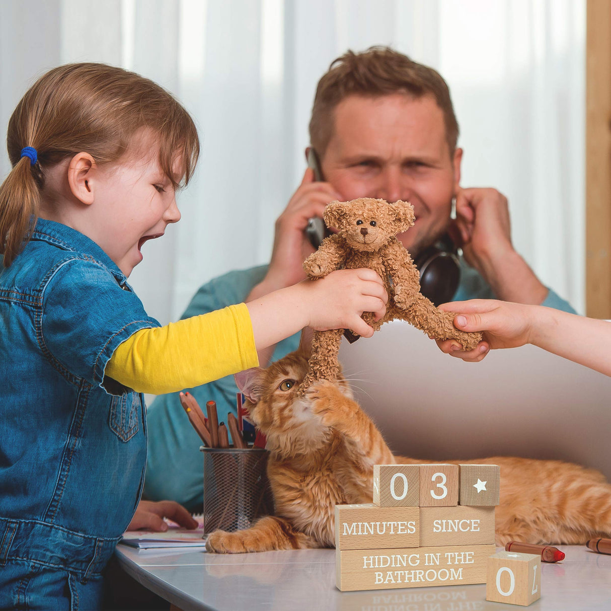 Genuine Fred Who's Counting Wooden Countdown Blocks - Parenting Edition Genuine Fred