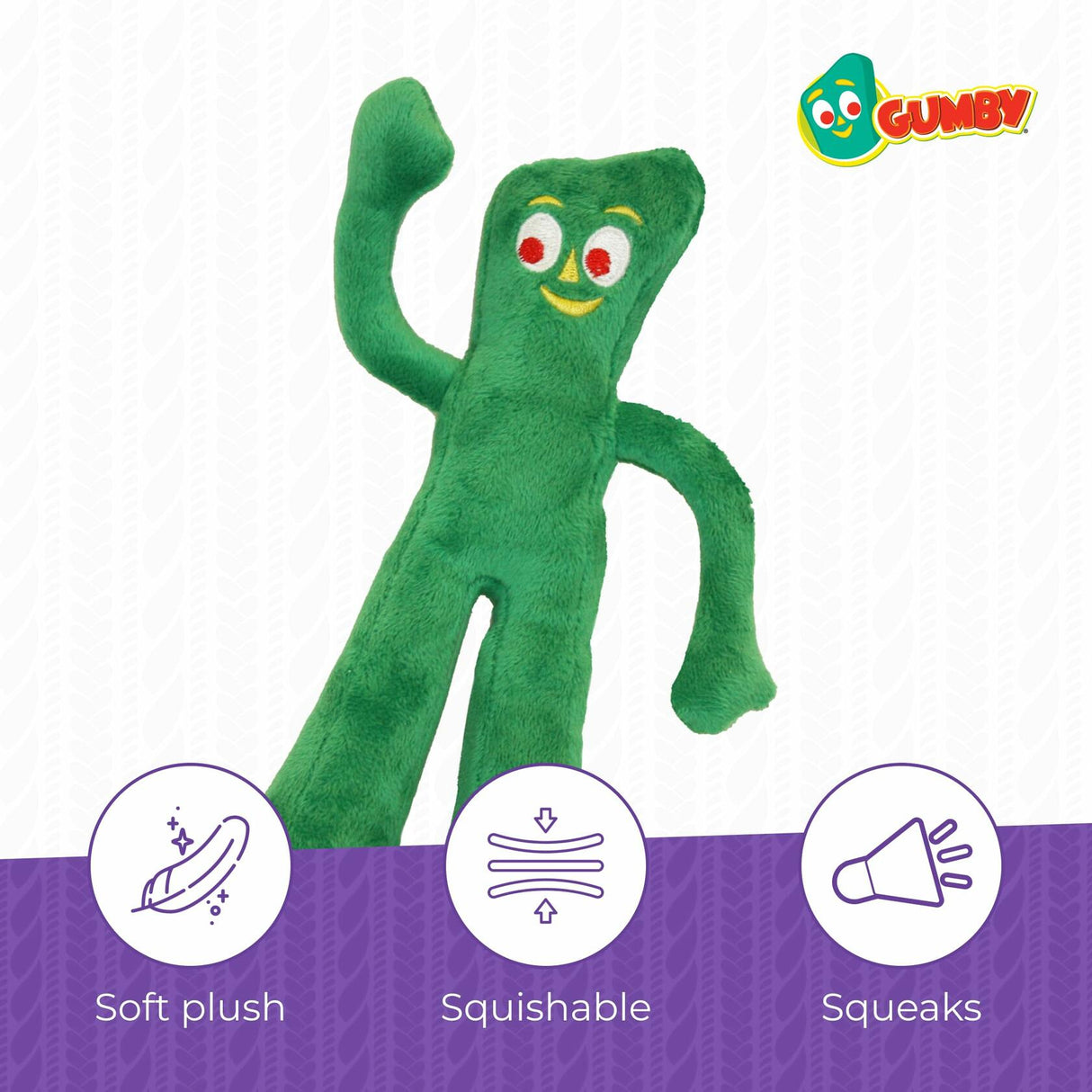 Gumby Dog Plush Toy - Squeaky Toy For All Dogs - 9"