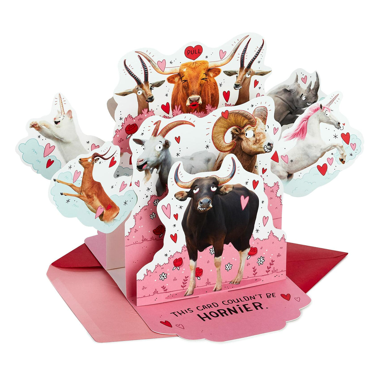 Hallmark Horny Animals Funny Pop Up Valentines Day Card Hallmark