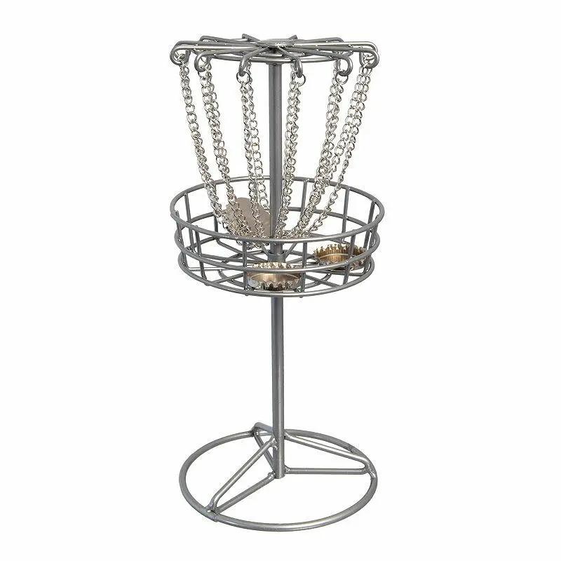 Hammer & Axe Game Bottle Cap Micro Disc Golf, Silver