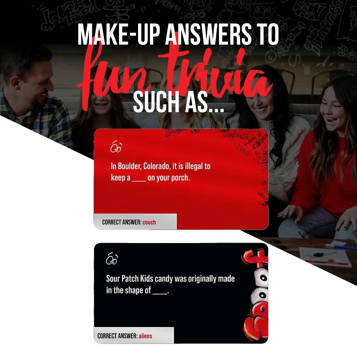 Inspiration Play Spoof Family Party Bluffing Board Game - Funny and Great for Groups Ages 8 and Up - 3-8 Players