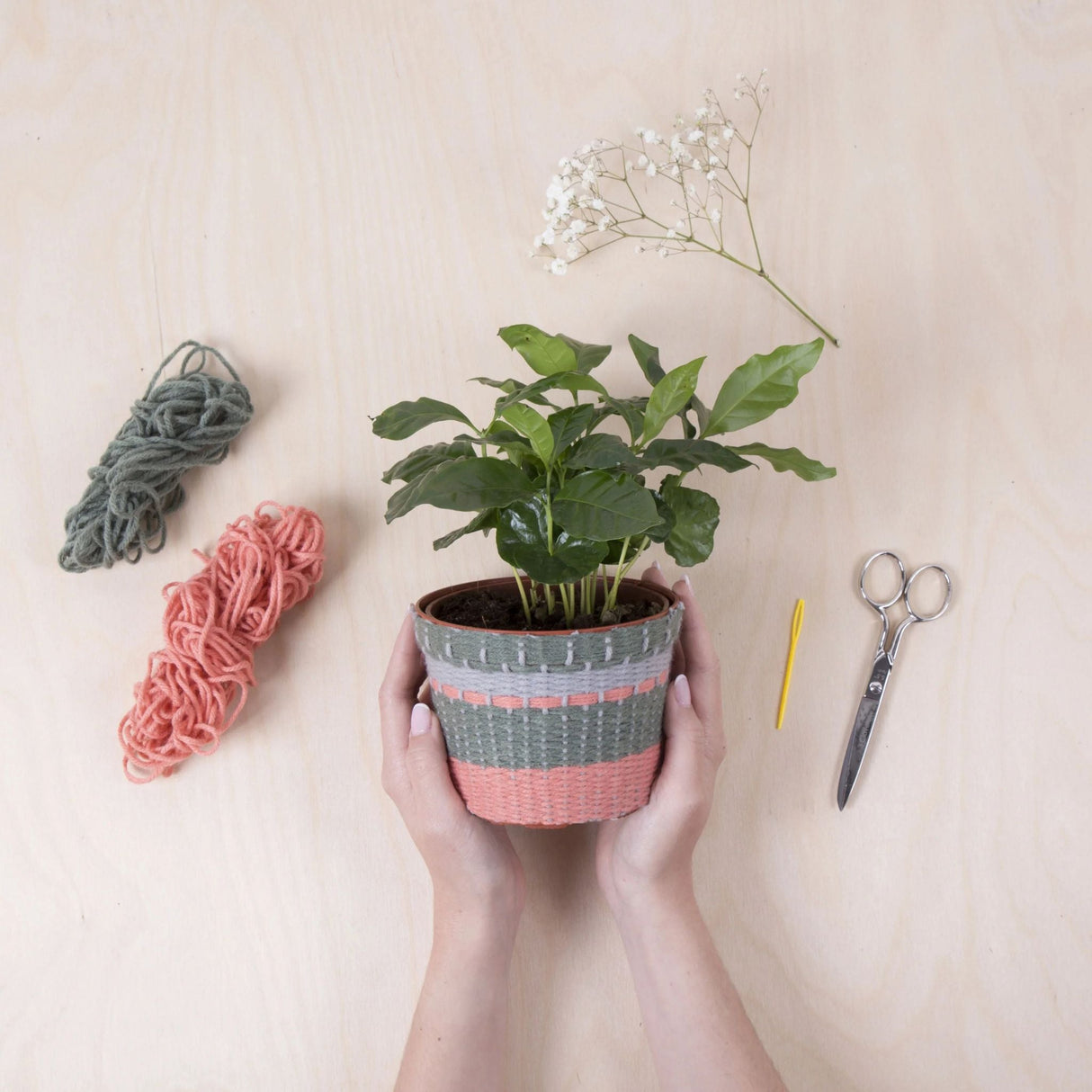 Kikkerland Knit Your Own Planter Cover Kit Kikkerland