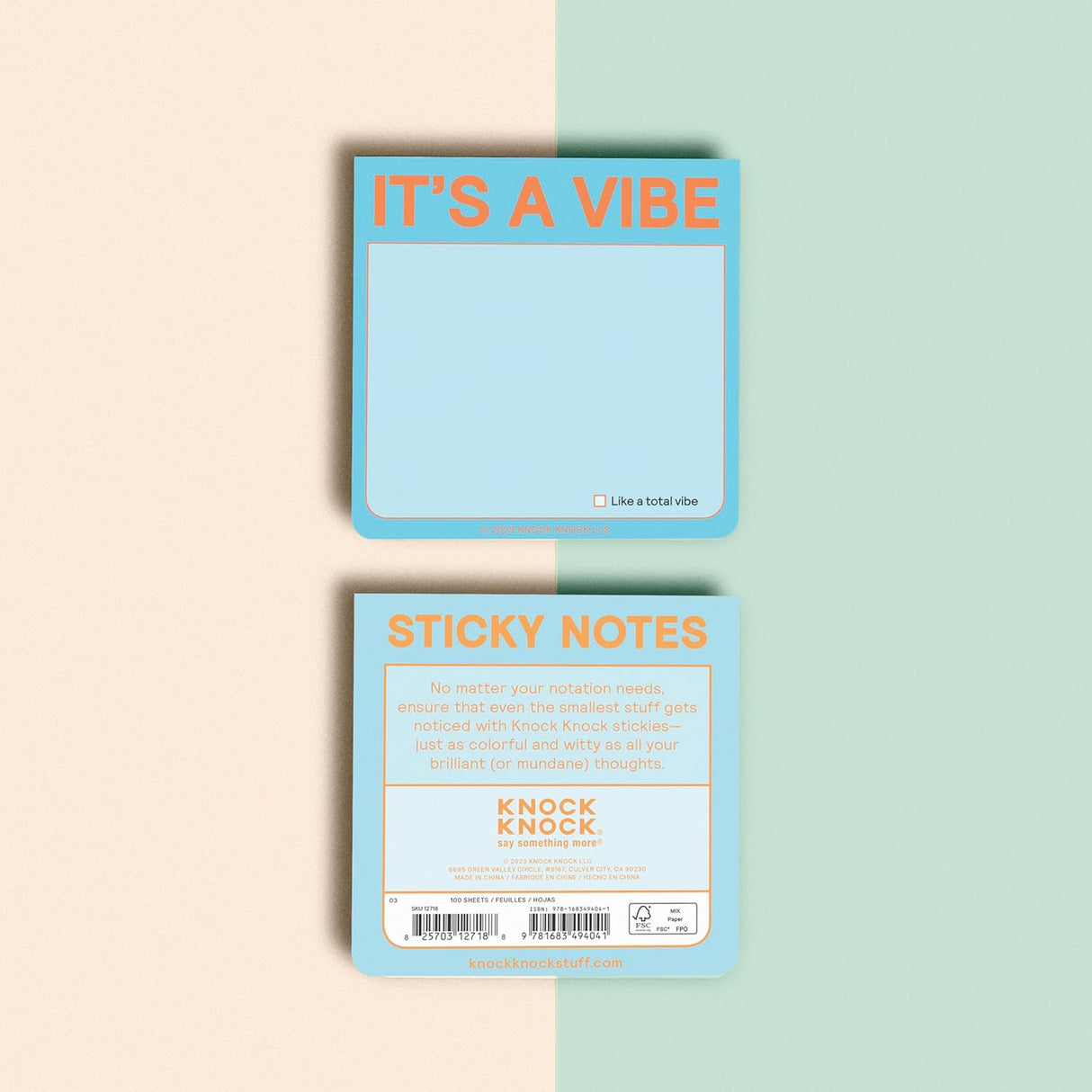 Knock Knock It's a Vibe Sticky Note Pad (Knock Knock Sticky Notes)