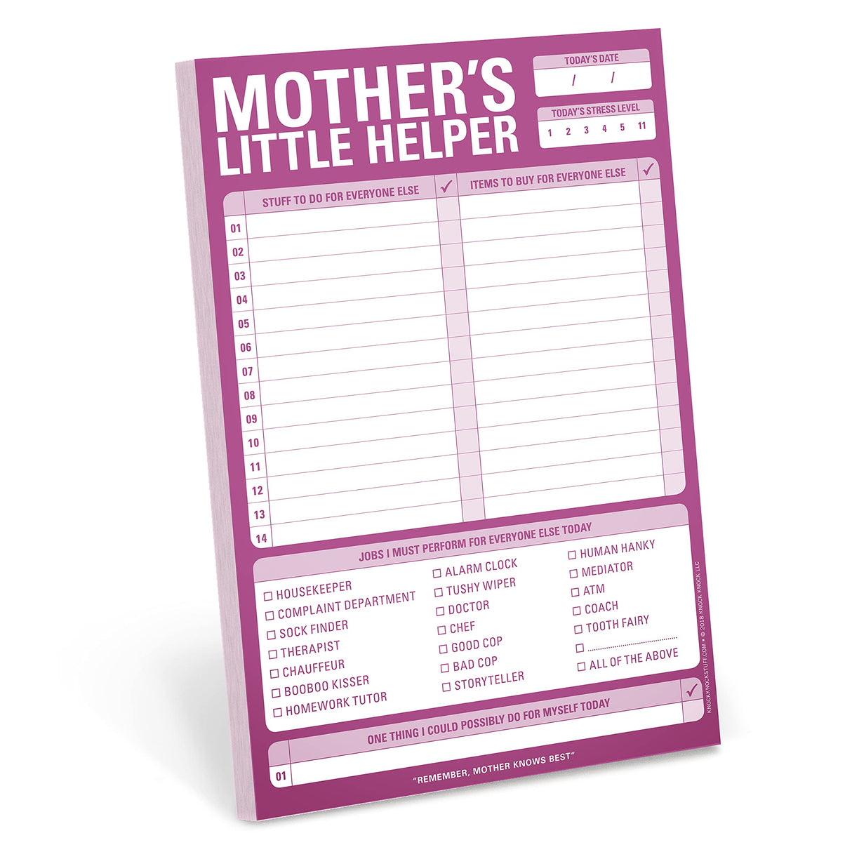 Knock Knock Mother's Little Helper Checklist Note Pad Knock Knock