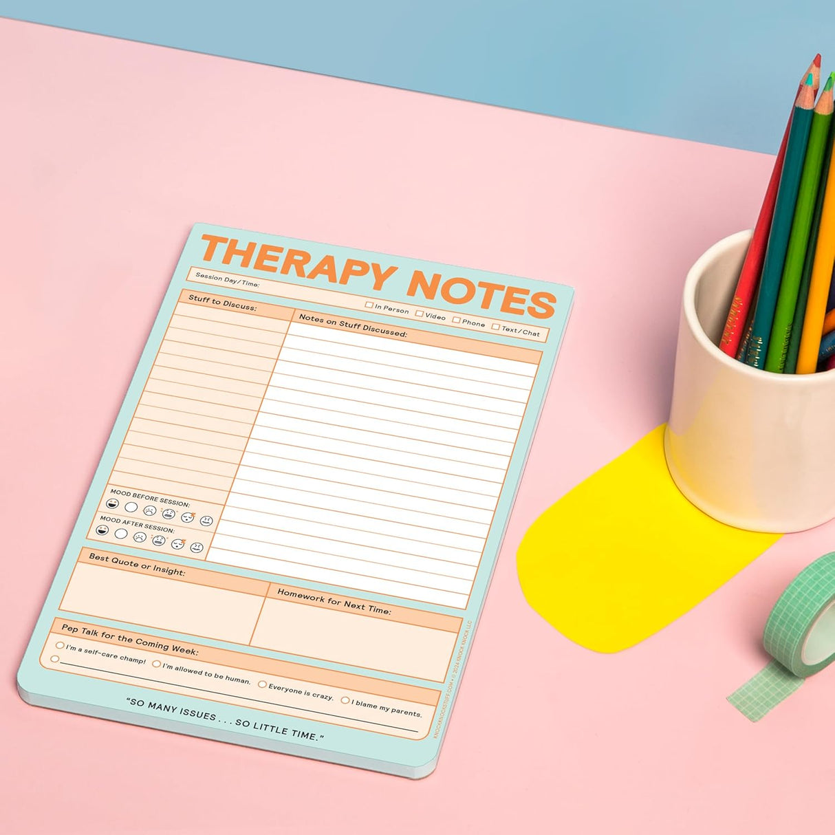Knock Knock Therapy Notes Pad: Record Stuff to Discuss in Therapy & Session Notes