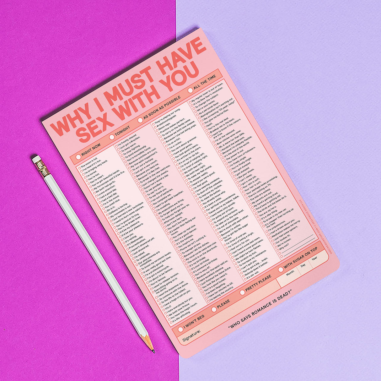 Knock Knock Why I Must Have Sex With You - Checklist Note Pad