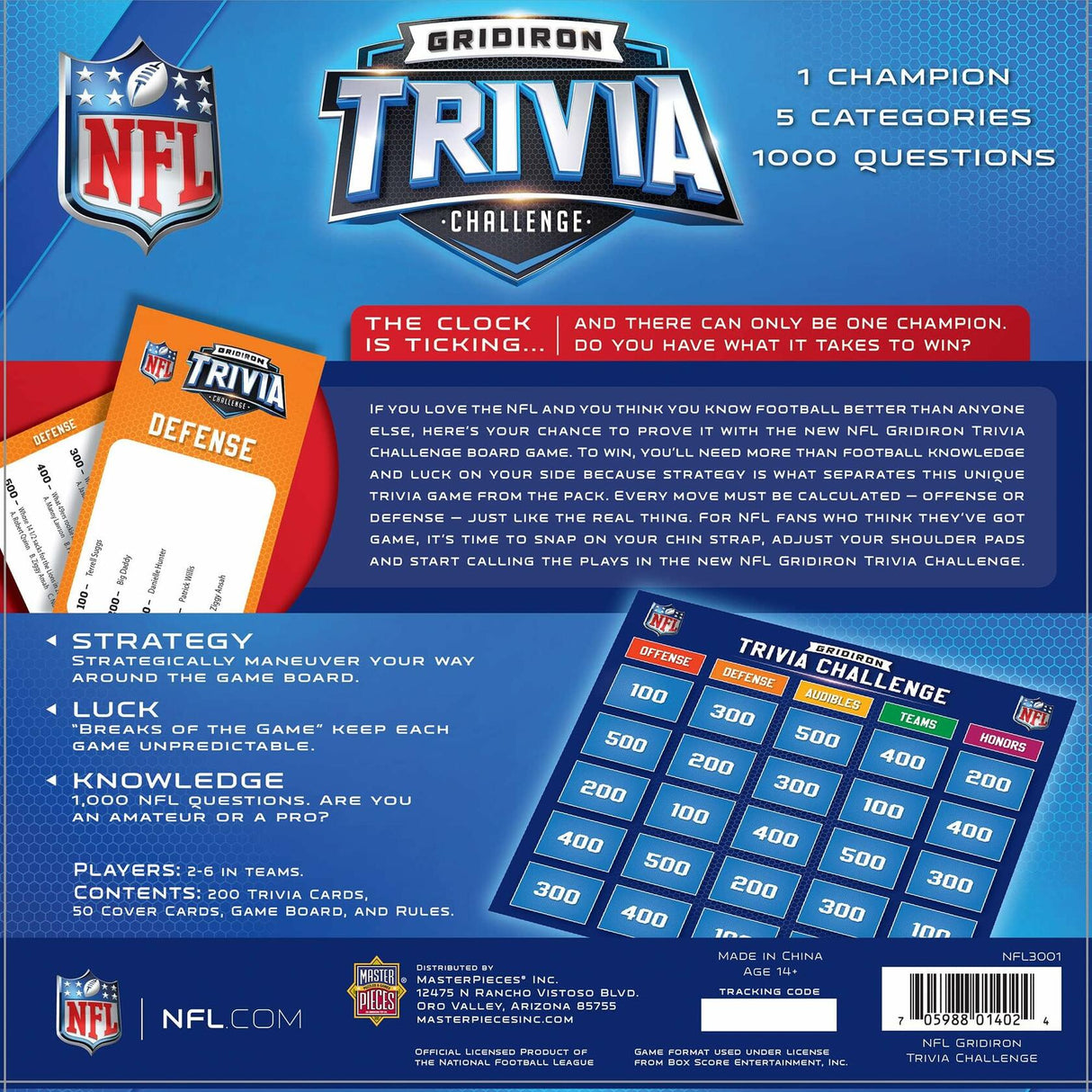 Masterpieces NFL Gridiron Trivia Challenge Masterpieces