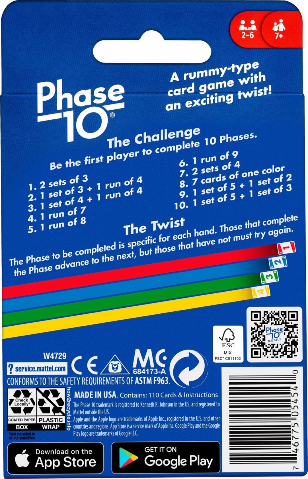 Mattel Games Phase 10 Card Game Mattel Games