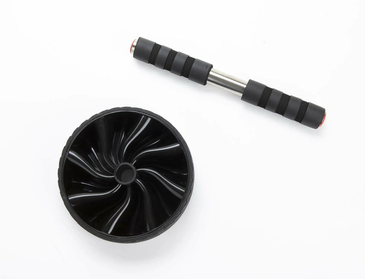 Mind Reader Abdominal Roller Wheel with Foam Grips, Ab Workout Equipment, Black