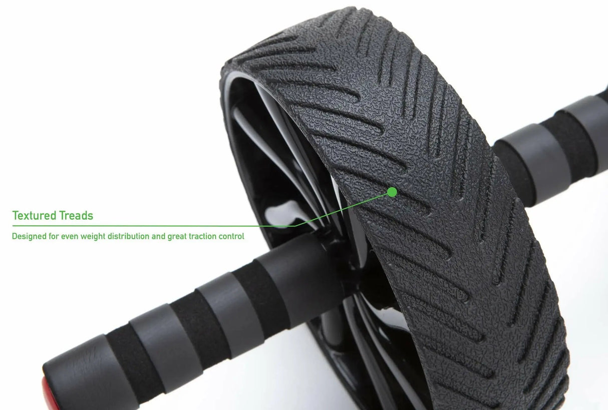 Mind Reader Abdominal Roller Wheel with Foam Grips, Ab Workout Equipment, Black