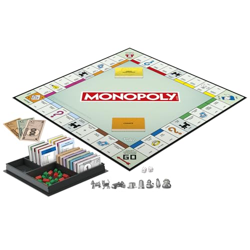 Monopoly Board Game - Classic with Storage Tray & Larger Tokens