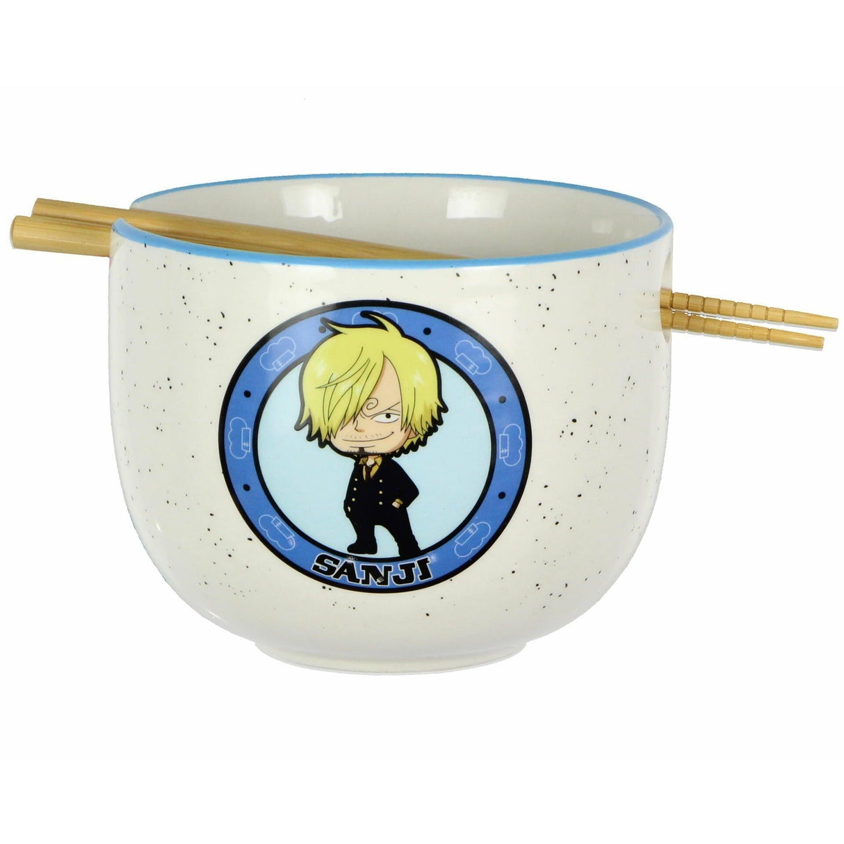 One Piece Anime Sanji Jolly Roger Ceramic Ramen Bowl Set