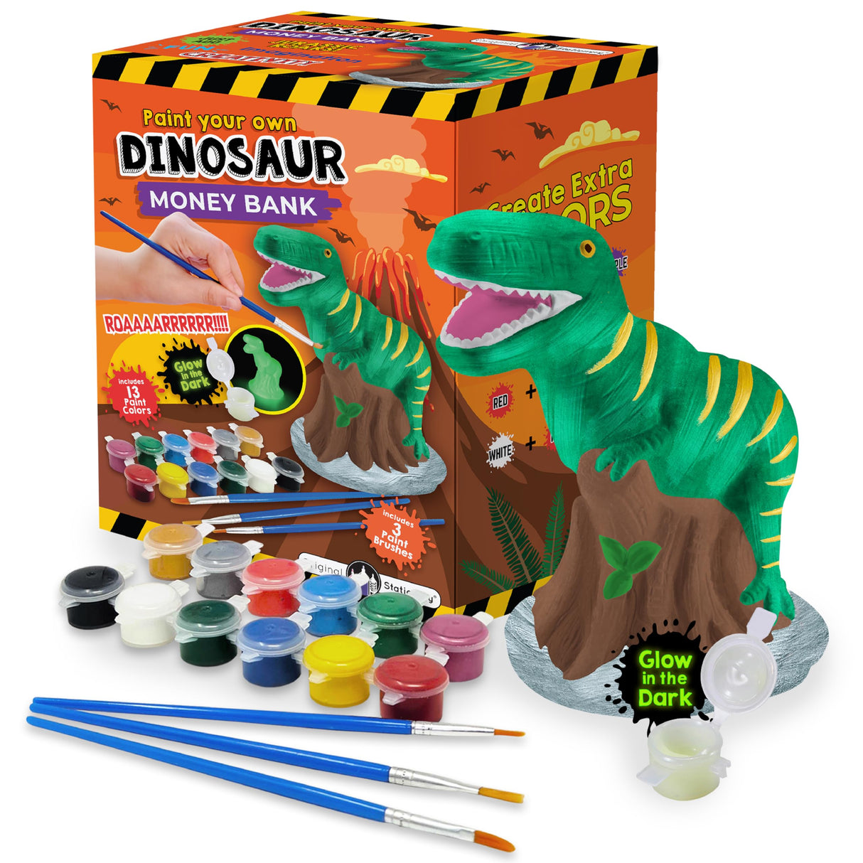 Original Stationery Paint Your Own Dinosaur Money Bank Original Stationery