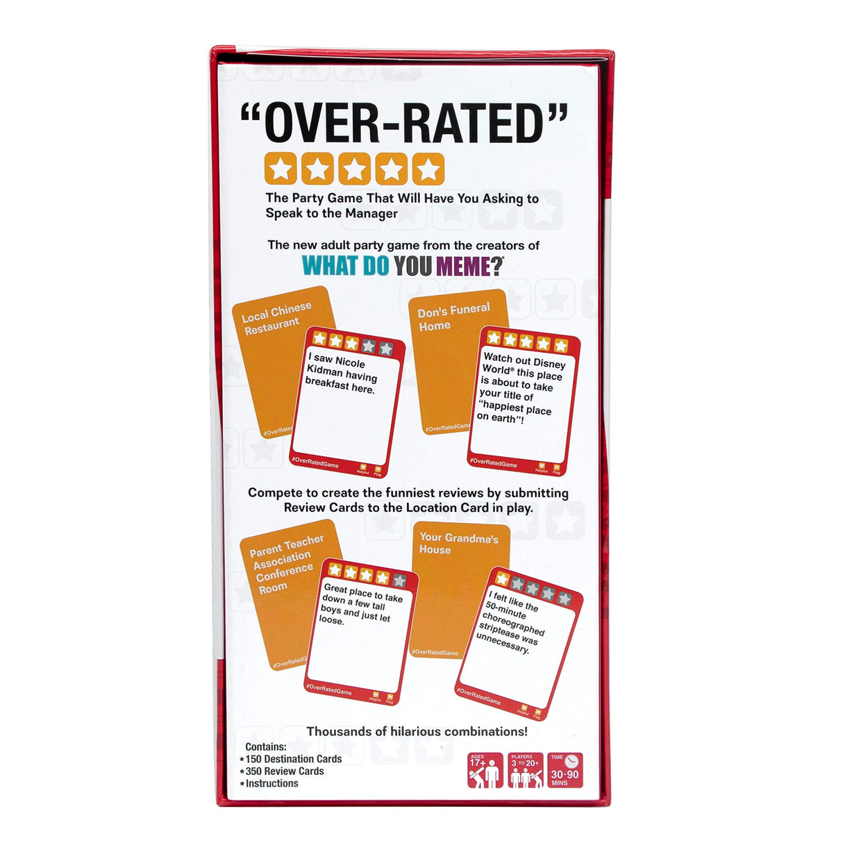 Over-Rated - The Game of Ridiculous Reviews WHAT DO YOU MEME?