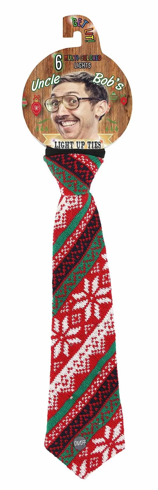 Party Numbers Men's Light-Up Neck Tie, Red, One Size