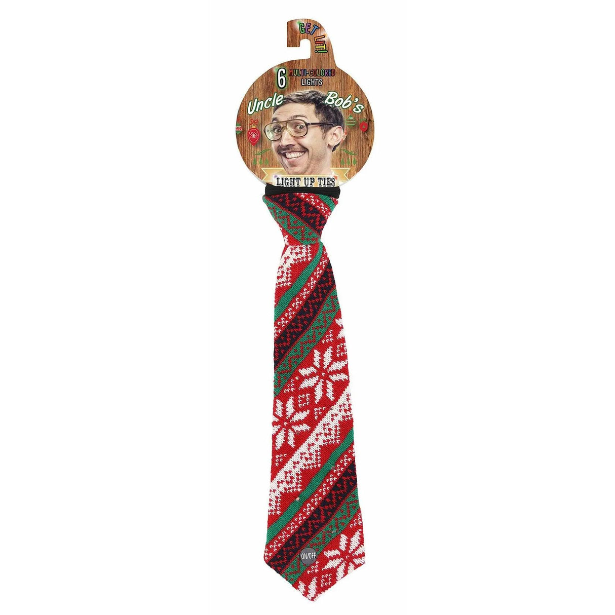 Party Numbers Men's Christmas Light-Up Neck Tie