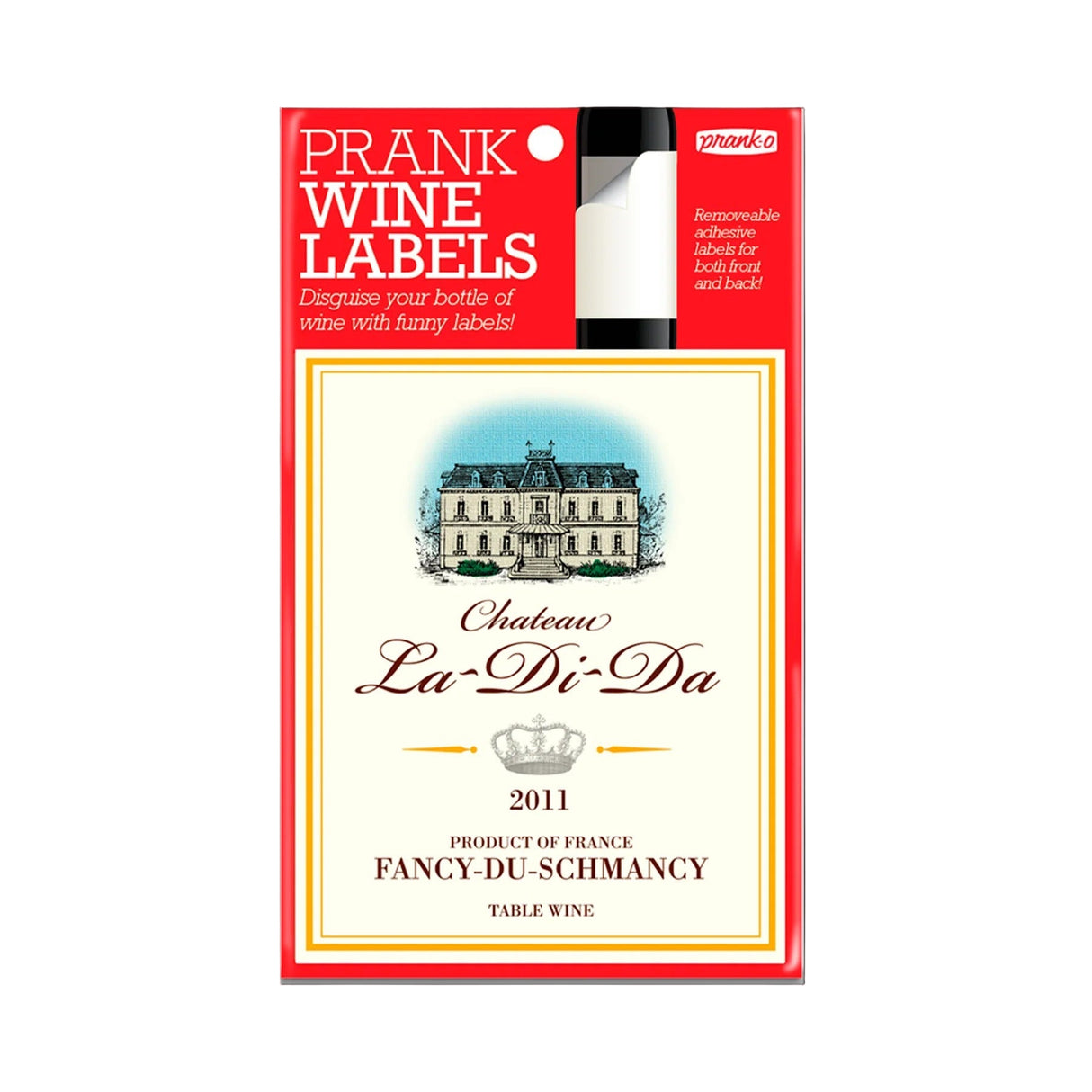 Prank-O Chateau La-Di-Da Wine Label - Prank Fake Wine Bottle Label