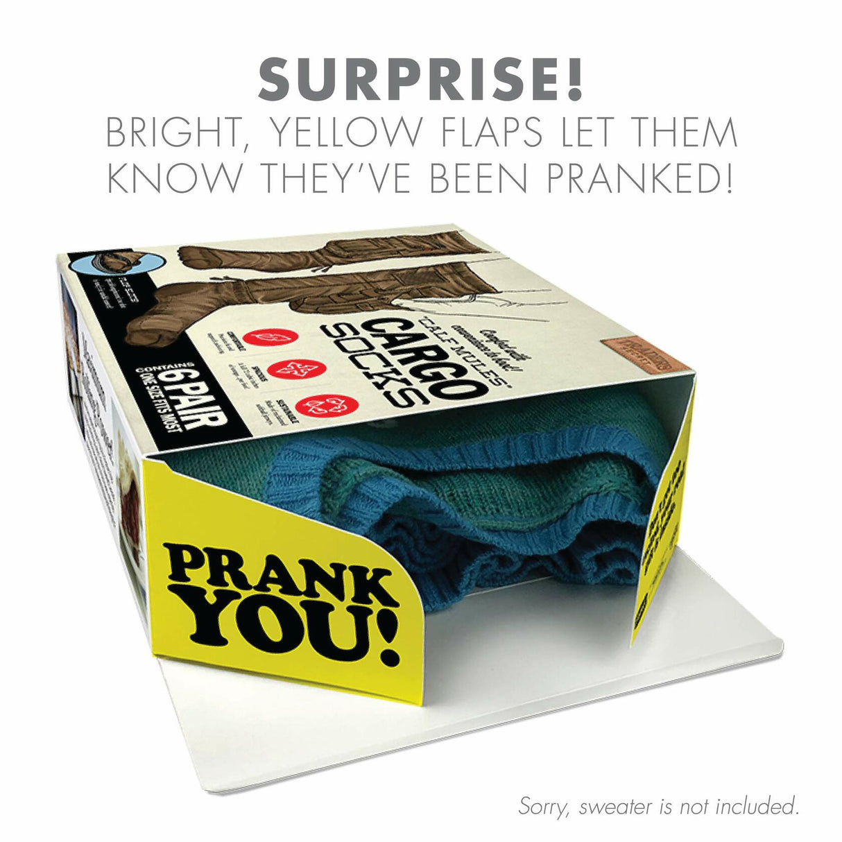 Prank Pack Prank Gift Box, Cargo Socks Prank-O
