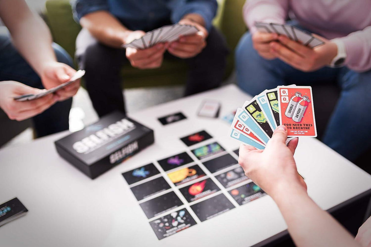Ridley's Games: Selfish- Space Edition Card Game - open box